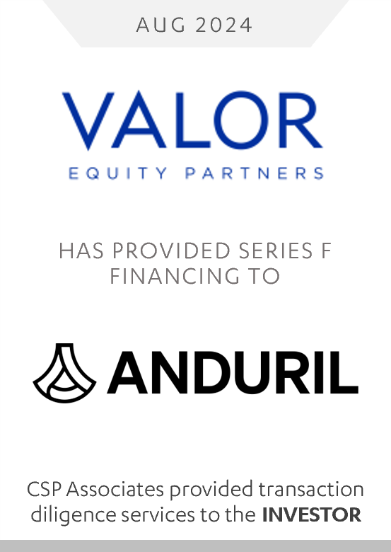 Valor Equity Partners provides Series F financing to Anduril Industries